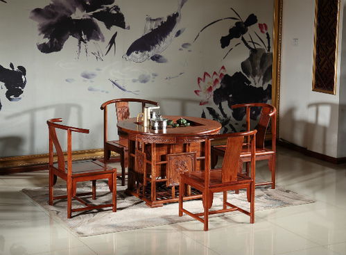 横国红木花梨木茶桌六件套 品质与艺术的完美结合