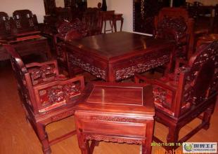 高端艺术与娱乐的融合 非洲酸枝木灵芝花纹红木麻将机（满堂红系列）