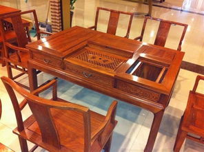 雍雅红韵 红木茶桌高清图片赏析与家具公司文化解读